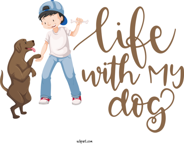 Free Holiday Human  Cartoon For Life With My Dog Clipart Transparent Background
