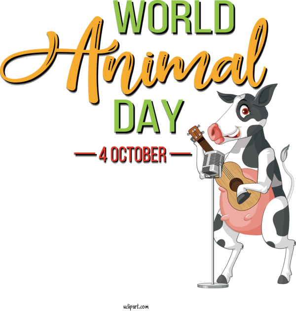 Free Holiday Cartoon Dog Text For World Animal Day Clipart Transparent Background