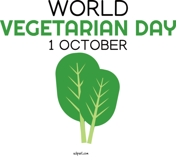 Free Holiday Leaf Plant Stem Logo For World Vegetarian Day Clipart Transparent Background