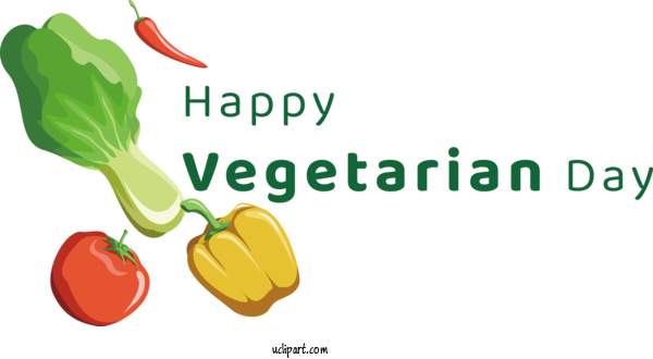 Free Holiday Logo Vegetable Natural Food For World Vegetarian Day Clipart Transparent Background