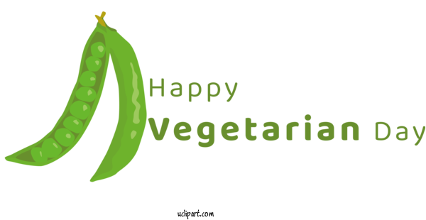Free Holiday Logo Leaf Font For World Vegetarian Day Clipart Transparent Background
