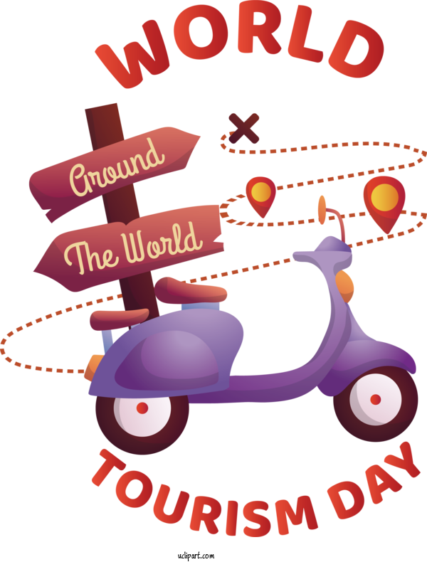 Free World Tourism Day Cartoon Logo Poster For Tourism Day Clipart Transparent Background