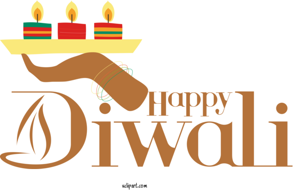 Free Holiday Logo Design Text For Happy Diwali Clipart Transparent Background