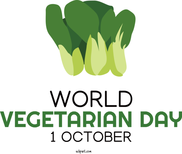 Free Holiday Leaf Logo Font For World Vegetarian Day Clipart Transparent Background