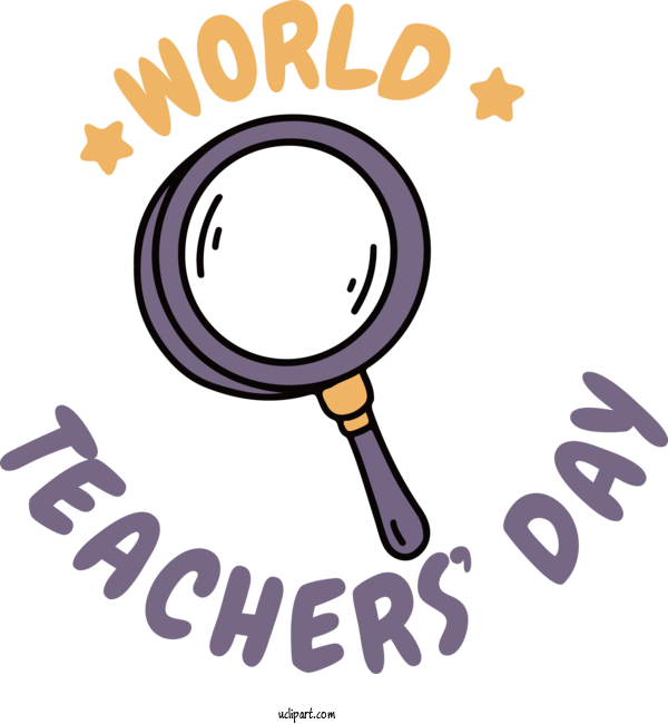 Free Holiday Logo Magnifying Glass Design For World Teacher's Day Clipart Transparent Background