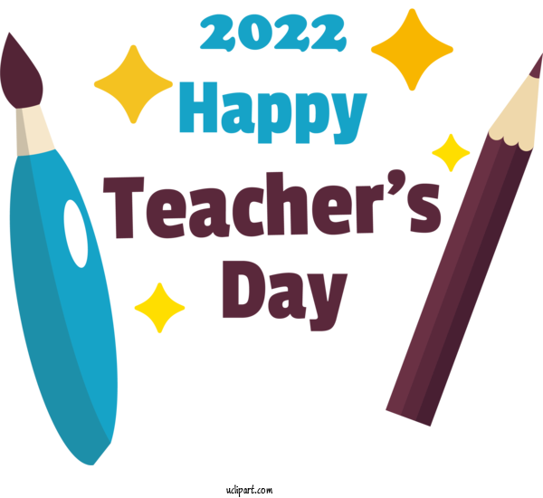Free Holiday Design Logo Text For Happy Teacher's Day Clipart Transparent Background