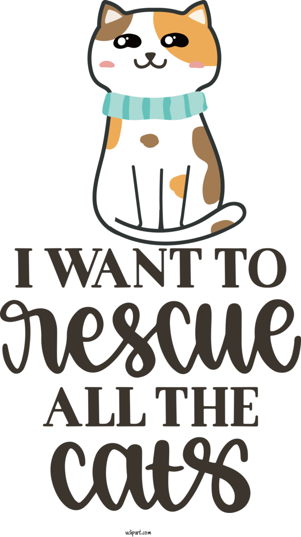 Free Holiday Human Logo Text For Rescue All The Cats Clipart Transparent Background