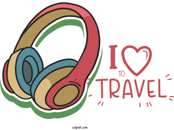 Free World Tourism Day Microphone Headphones Speaker For I Love To Travel Clipart Transparent Background