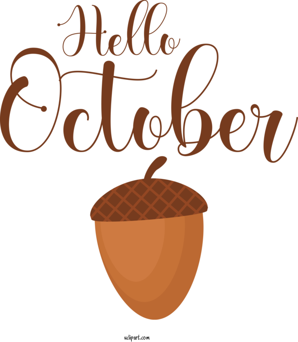 Free Autumn Coffee Coffee Cup Logo For Hello October Clipart Transparent Background