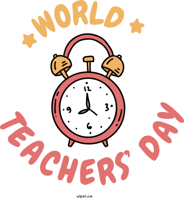 Free Holiday Alarm Clock Human Clock For World Teacher's Day Clipart Transparent Background