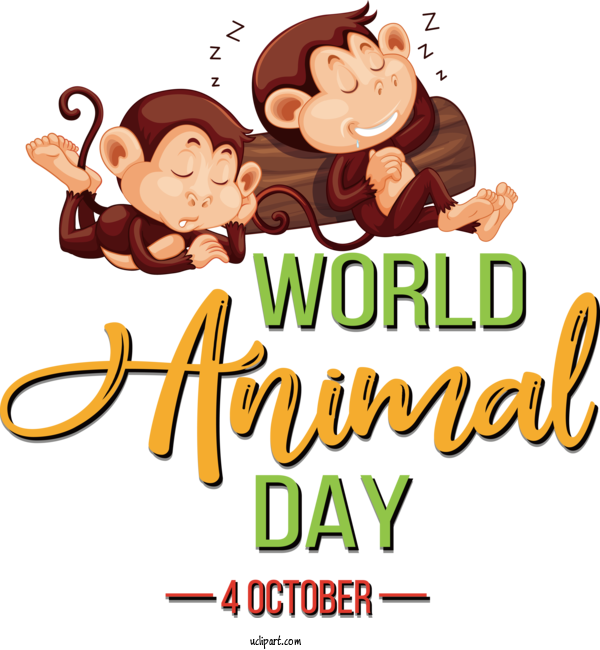 Free Holiday Sleep Cartoon Design For World Animal Day Clipart Transparent Background
