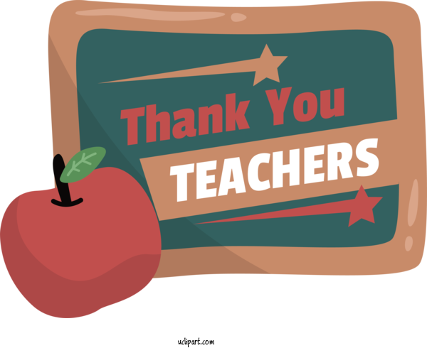 Free Holiday Design Logo Text For Thank You Teachers Clipart Transparent Background