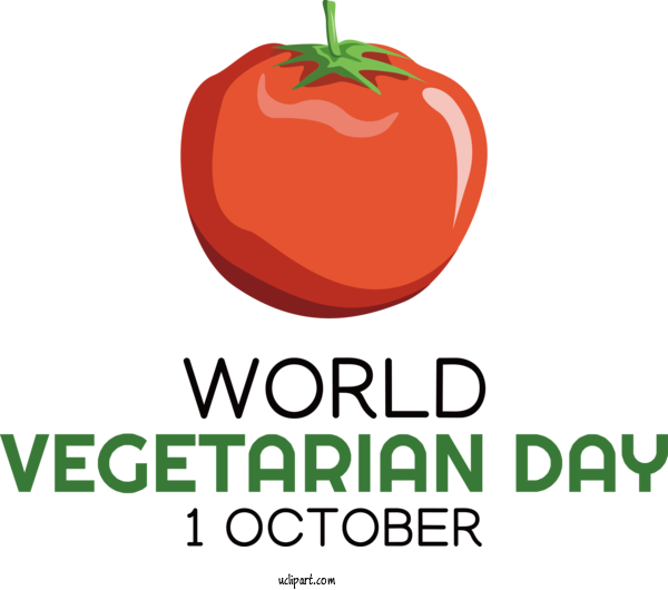 Free Holiday Natural Food Tomato Logo For World Vegetarian Day Clipart Transparent Background
