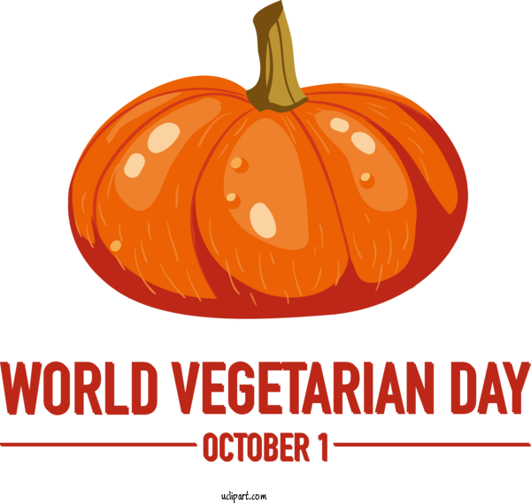 Free Holiday Squash Jack O' Lantern Logo For World Vegetarian Day Clipart Transparent Background