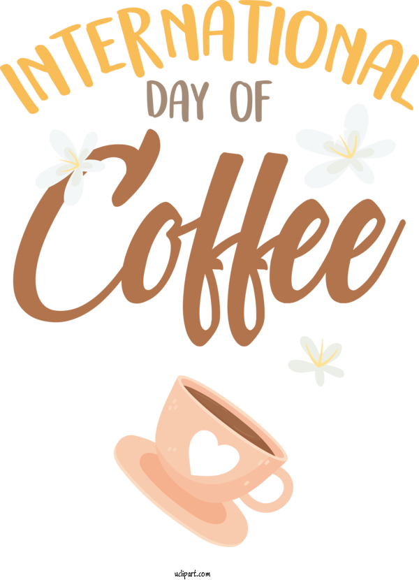 Free Holiday Logo Calligraphy Line For Coffee Day Clipart Transparent Background