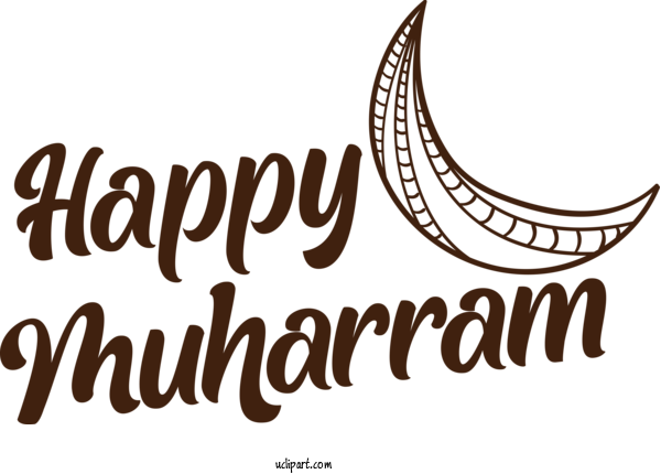 Free Holiday Logo Calligraphy Line For Happy Muharram Clipart Transparent Background