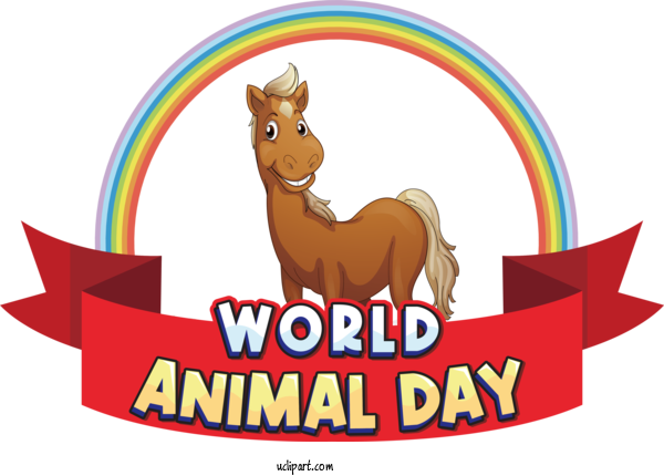 Free Holiday Horse Logo Cartoon For World Animal Day Clipart Transparent Background