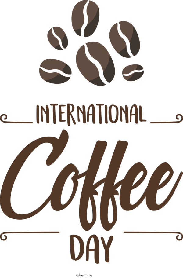 Free Holiday Logo Calligraphy Design For Coffee Day Clipart Transparent Background