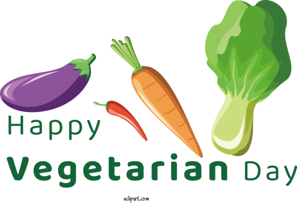 Free Holiday Design Logo Vegetable For World Vegetarian Day Clipart Transparent Background