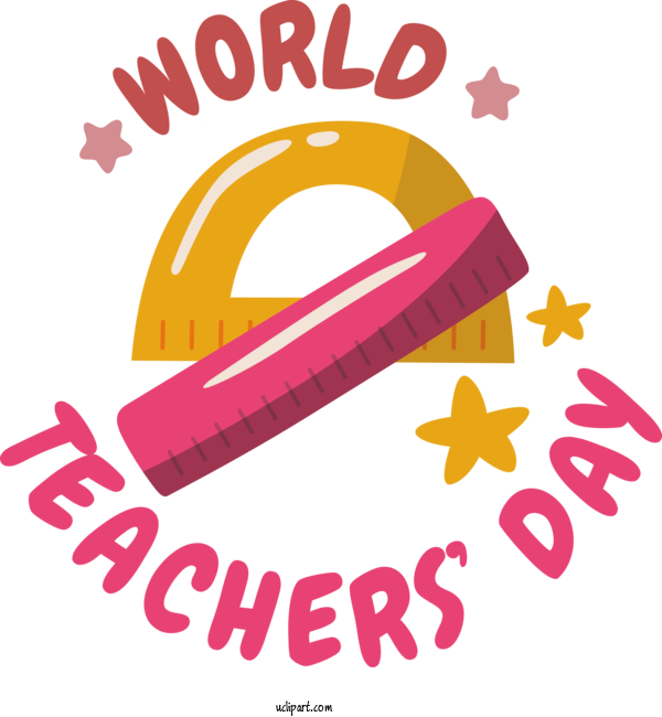 Free Holiday Logo Symbol Text For World Teacher's Day Clipart Transparent Background