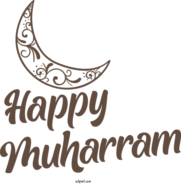 Free Holiday Logo Calligraphy Design For Happy Muharram Clipart Transparent Background