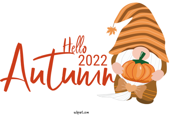 Free Fall Logo Text Character For Hello Autumn Clipart Transparent Background