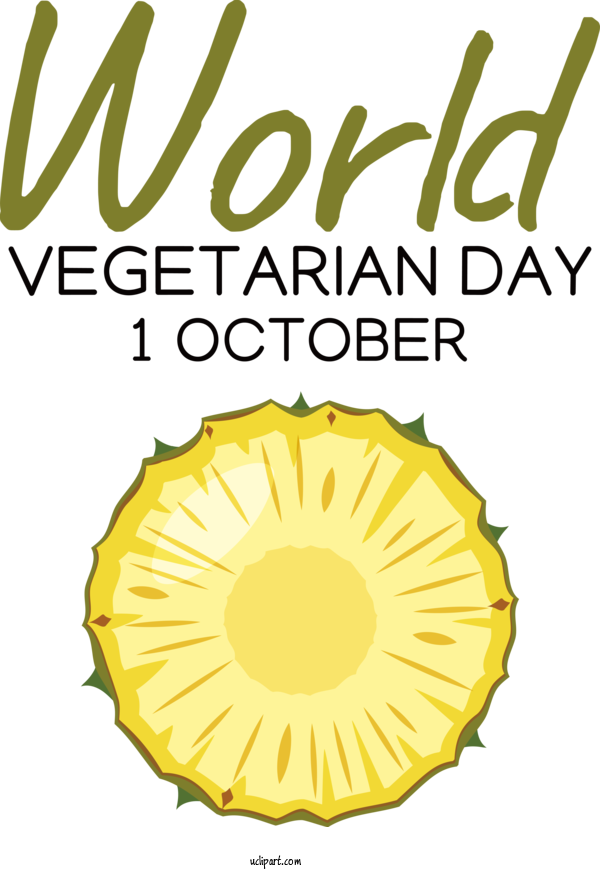 Free Holiday Pineapple Flower Tree For World Vegetarian Day Clipart Transparent Background