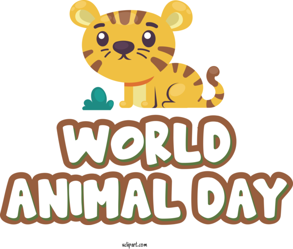 Free Holiday Cartoon Logo Line For World Animal Day Clipart Transparent Background