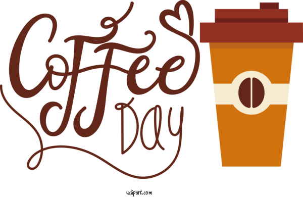 Free Holiday Logo Commodity Calligraphy For Coffee Day Clipart Transparent Background
