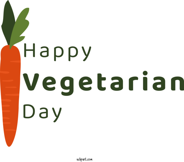Free Holiday Logo Font Plant For World Vegetarian Day Clipart Transparent Background