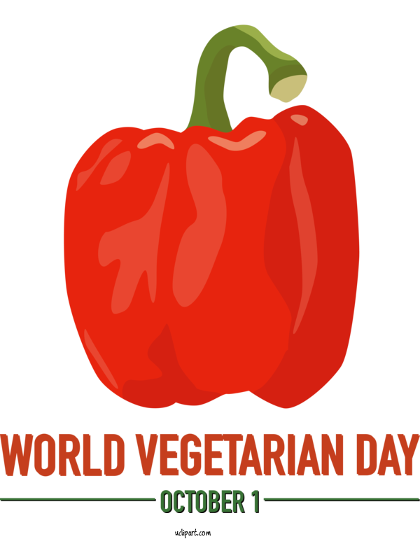 Free Holiday Cayenne Pepper Chili Pepper Capsicum For World Vegetarian Day Clipart Transparent Background