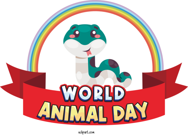 Free Holiday Logo Cartoon Line For World Animal Day Clipart Transparent Background