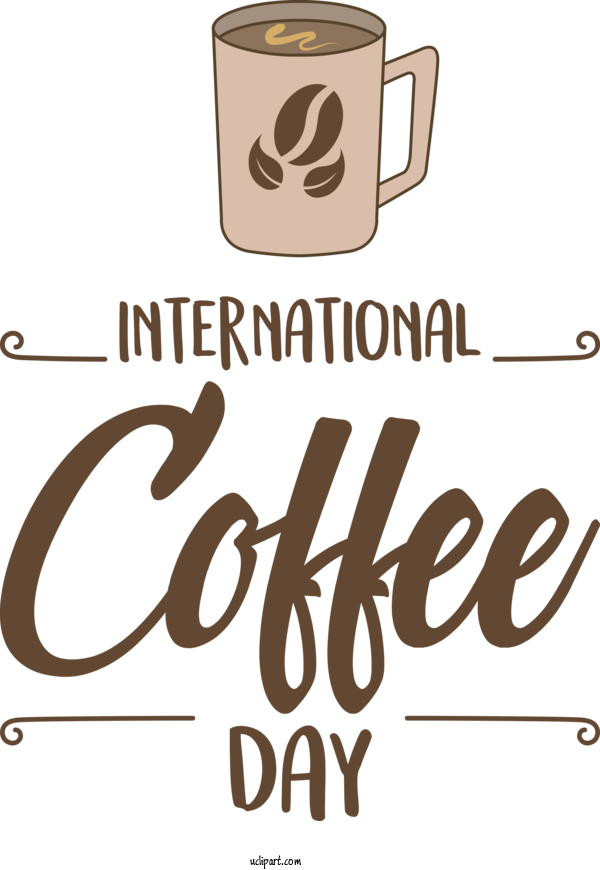 Free Holiday Logo Calligraphy Line For Coffee Day Clipart Transparent Background