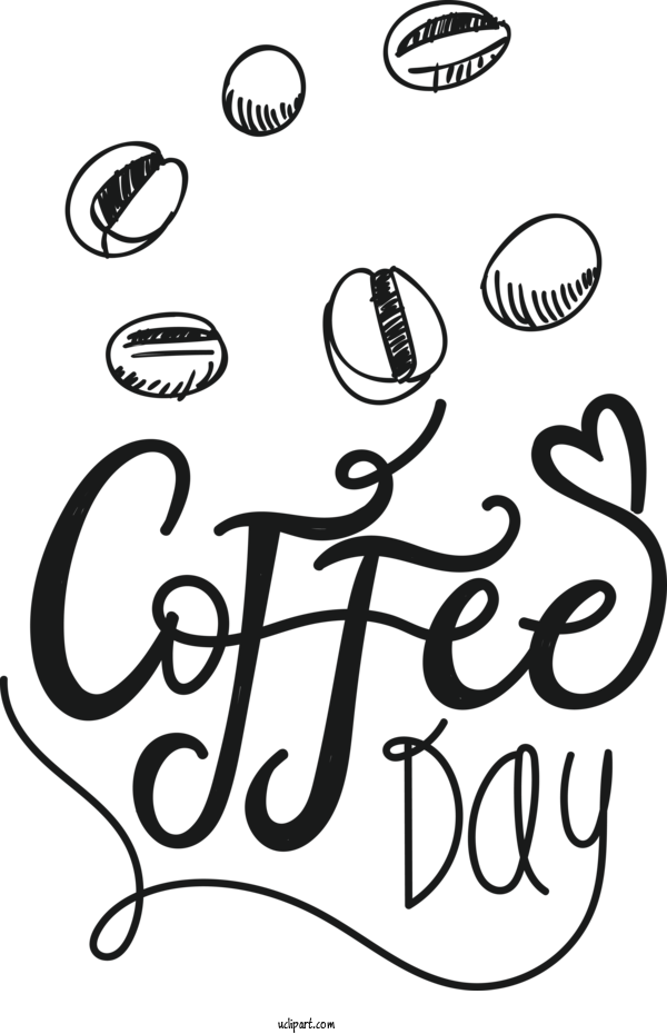 Free Holiday Visual Arts Design Black And White For Coffee Day Clipart Transparent Background