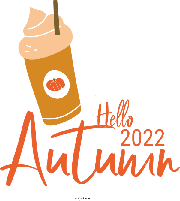 Free Fall Vegetarian Cuisine Pumpkin Juice For Hello Autumn Clipart Transparent Background