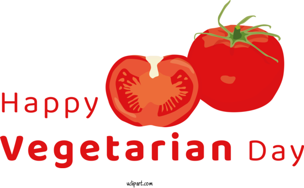 Free Holiday Tomato Natural Food Logo For World Vegetarian Day Clipart Transparent Background