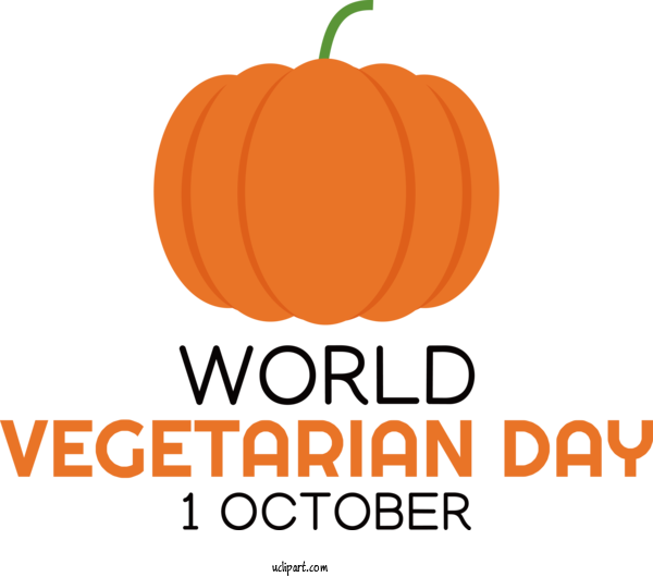 Free Holiday Pumpkin Vegetable Logo For World Vegetarian Day Clipart Transparent Background