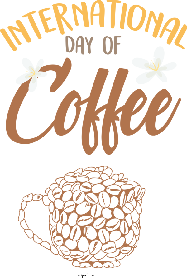Free Holiday Commodity Text Line For Coffee Day Clipart Transparent Background