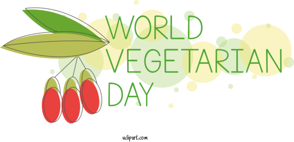 Free Holiday Design Logo Leaf For World Vegetarian Day Clipart Transparent Background