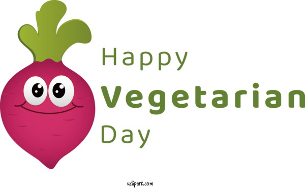 Free Holiday Leaf Cartoon Logo For World Vegetarian Day Clipart Transparent Background