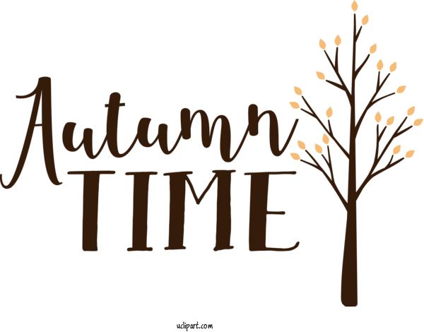 Free Fall Human Logo Calligraphy For Autumn Time Clipart Transparent Background