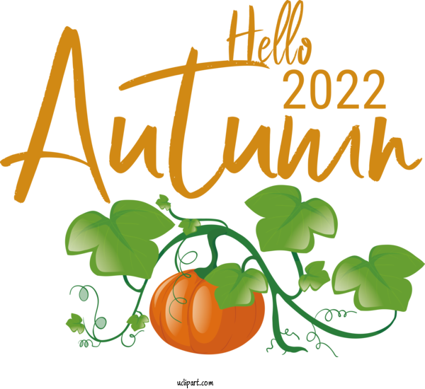 Free Fall Pumpkin Design Drawing For Hello Autumn Clipart Transparent Background