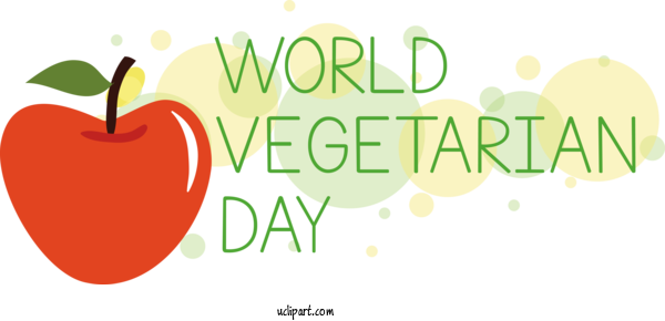 Free Holiday Natural Food Logo Superfood For World Vegetarian Day Clipart Transparent Background