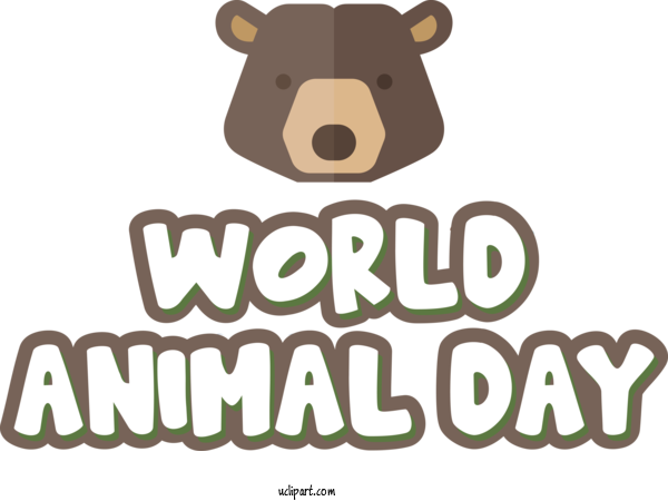Free Holiday Bears Logo Cartoon For World Animal Day Clipart Transparent Background
