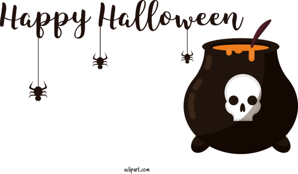 Free Holiday Logo Font Cartoon For Happy Halloween Clipart Transparent Background
