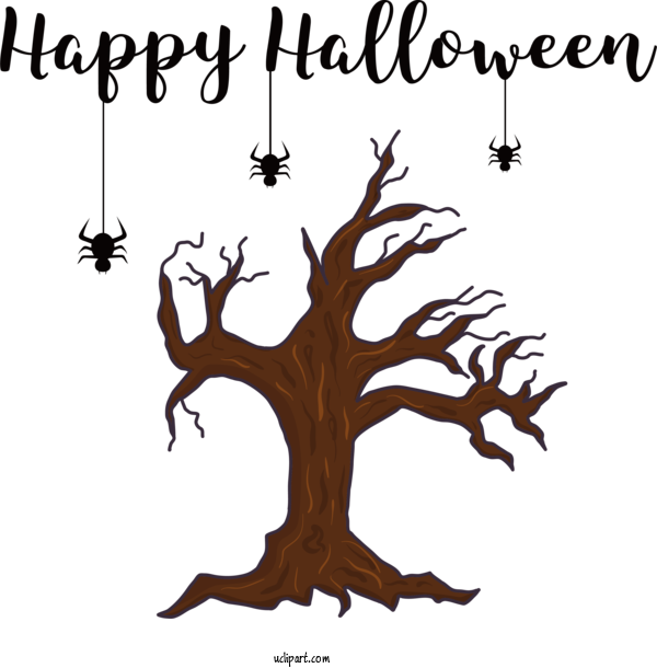 Free Holiday Tree Leaf Flower For Happy Halloween Clipart Transparent Background