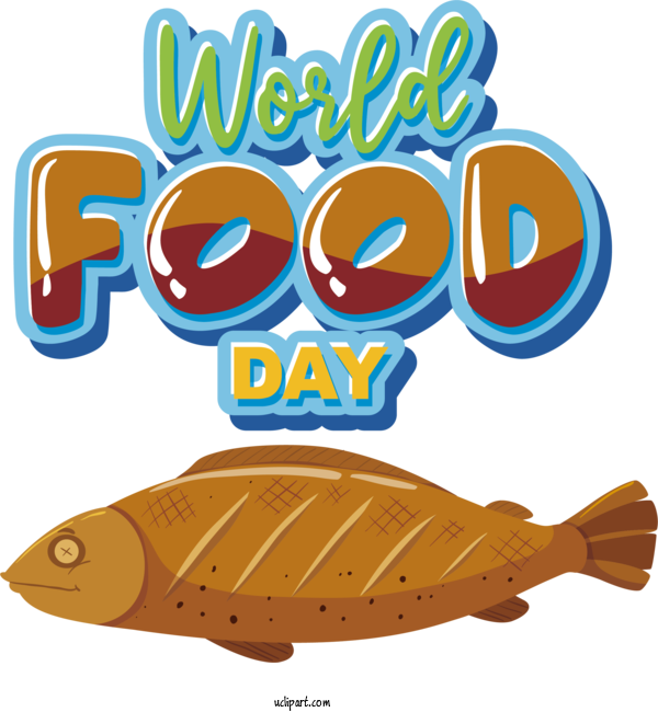 Free Holiday Logo Fish Text For World Food Day Clipart Transparent Background