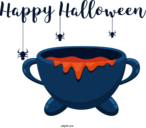 Free Holiday Coffee Coffee Cup Cobalt Blue For Happy Halloween Clipart Transparent Background