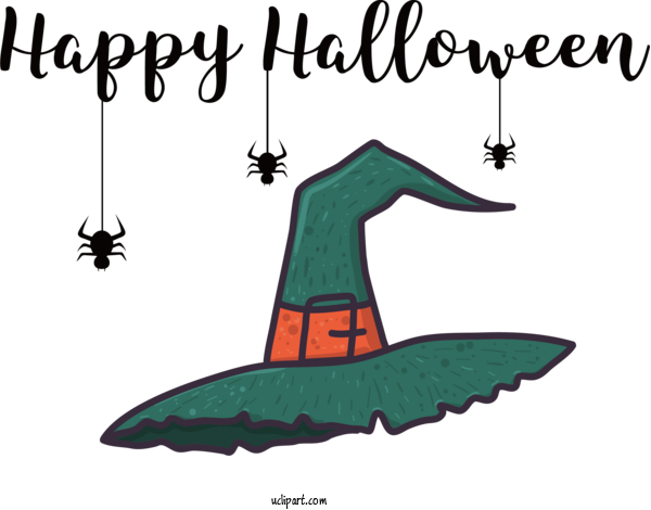 Free Holiday Cartoon Tree Line For Happy Halloween Clipart Transparent Background