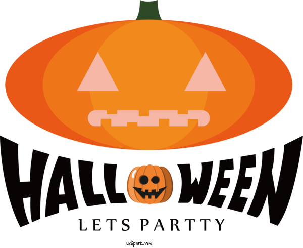 Free Holiday Jack O' Lantern Squash Logo For Happy Halloween Clipart Transparent Background